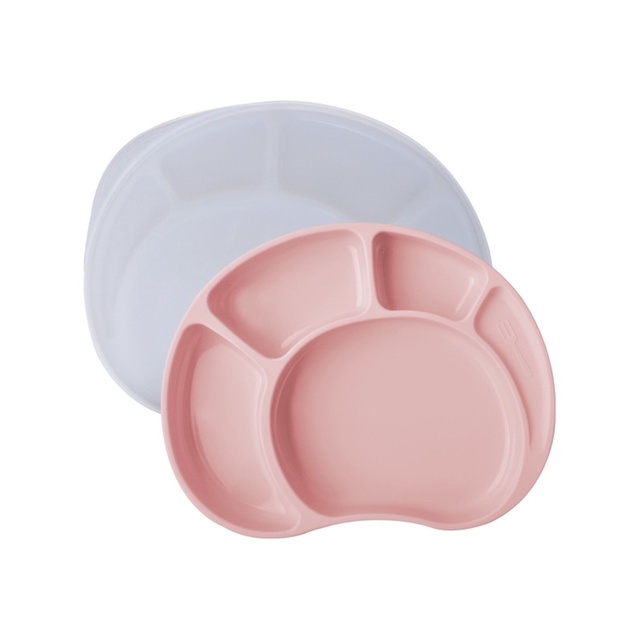 Khay ăn dặm silicone chống đổ kèm nắp bảo quản cho bé ăn dặm