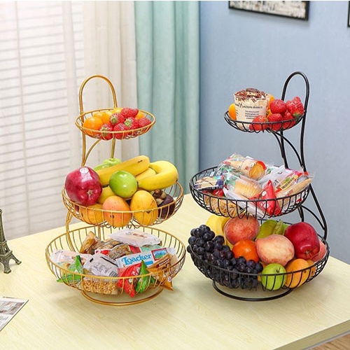 Khay đựng bánh kẹo hoa quả 3 tầng trang trí bàn ăn nhà bếp- Khay đựng hoa quả decor bàn trà nhà hàng khách sạn
