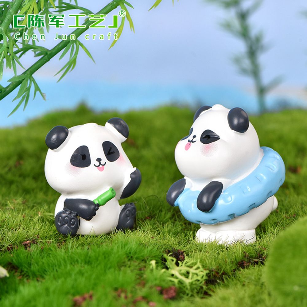 Mô Hình Gấu Trúc Mini Bằng Nhựa Dùng Trang Trí Tiểu Cảnh DIY