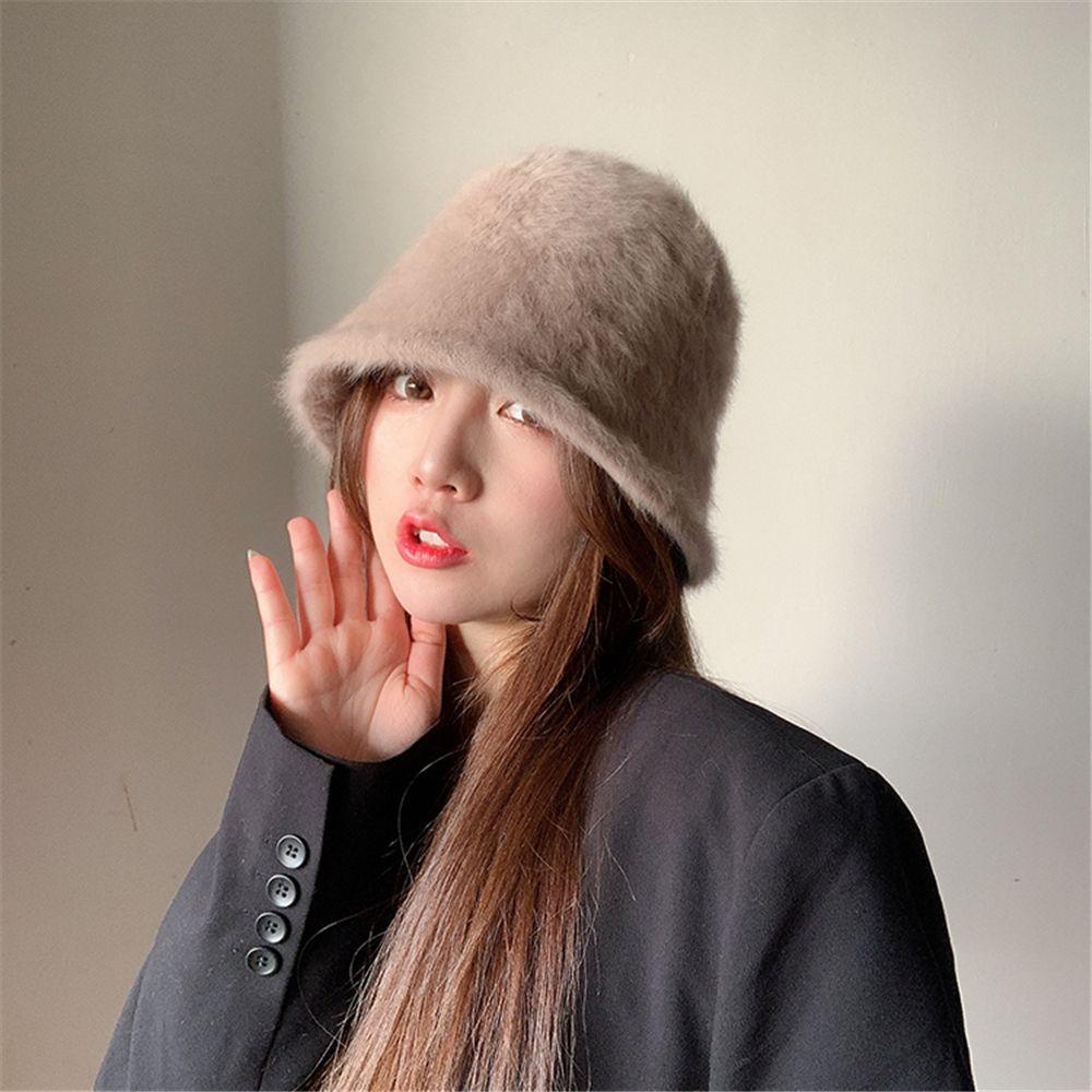 Mũ Lông Mềm Màu Trơn MIHAN1 Dành Cho Nữ