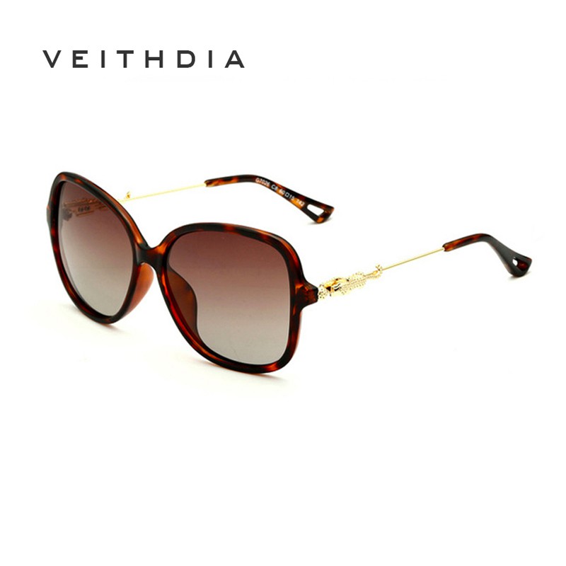 Kính râm phân cực nữ VEITHDIA 7026 TR90 đính đá thời trang