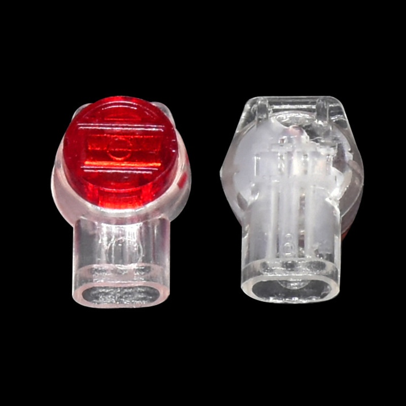 Bộ 100 Đầu Nối Dây Cáp Mạng Ethernet K3 3 Cổng Màu Đỏ Trong Suốt Chống Thấm Nước