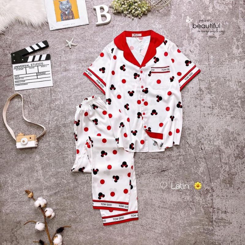 Bộ pijama LATIN cao cấp hàng Boo Boo tay ngắn quần dài size dưới 60kg