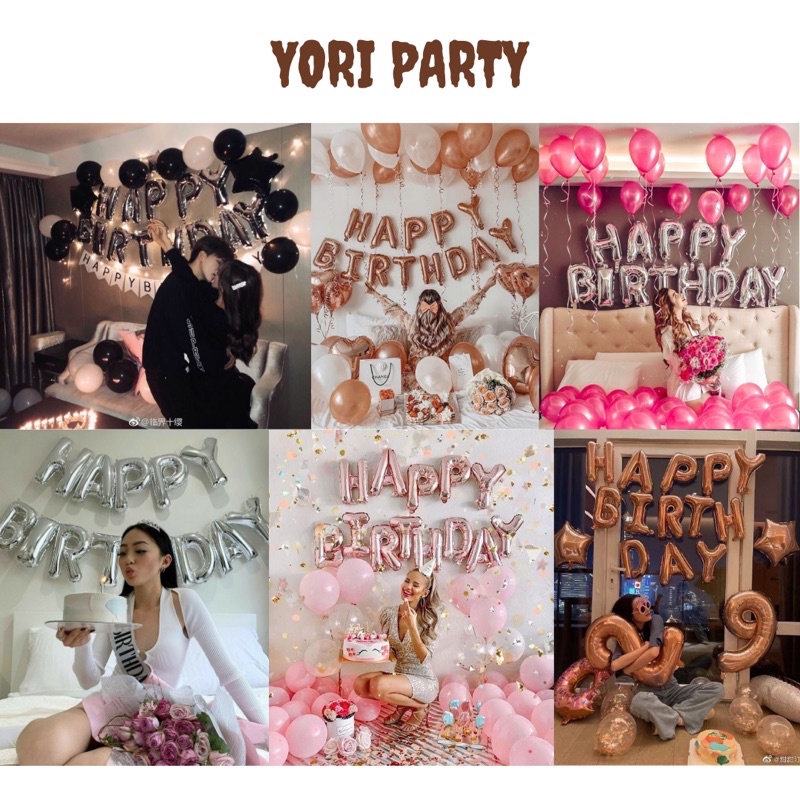 Bong Bóng Chữ Happy Birthday Trang Trí Sinh Nhật - Yori Party