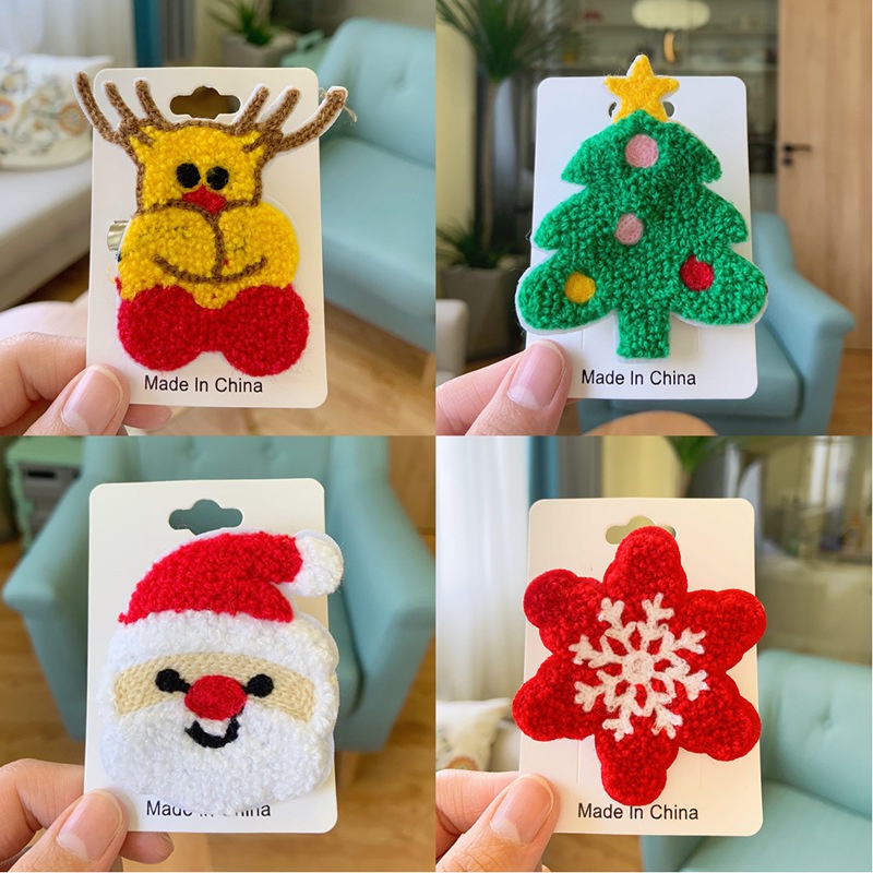 Kẹp Tóc Trang Trí Giáng Sinh Hình Sừng Hươu / Ông Già Noel Bằng Cao Su
