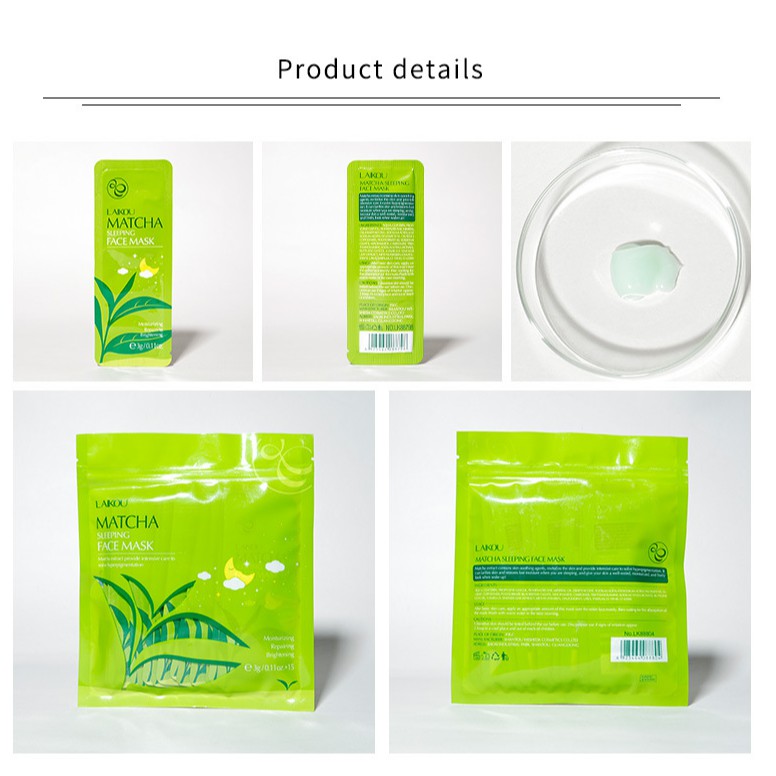 Túi mặt nạ ngủ trà xanh Laikou Matcha Sleeping Face Mask Gồm 15 Gói Nhỏ Sena Beauty | BigBuy360 - bigbuy360.vn
