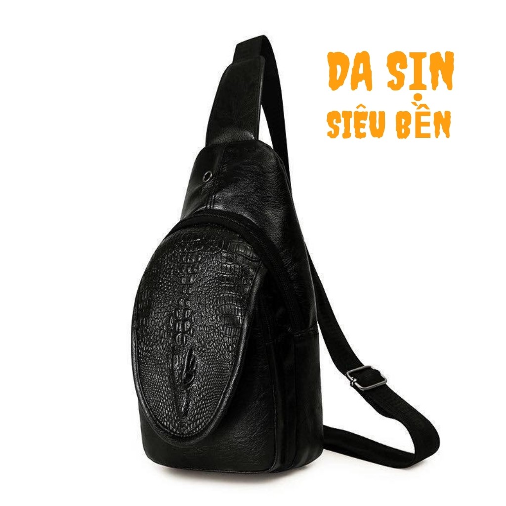 Túi Đeo Chéo Nam 💝 Túi Da Cá Sấu T02 💝 Logo Cá Sấu In Nổi, Phiên Bản Mới 💝 Dày Dặn💝 Tiện Lợi | BigBuy360 - bigbuy360.vn