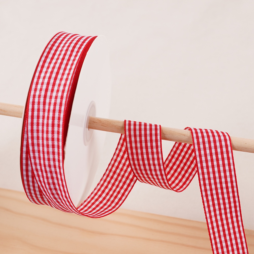 Ruy Băng Kẻ Sọc Đỏ Anh Handmade DIY Phụ Kiện Tóc Hoa Quà Tặng Nướng Bánh Gói Nơ Ruy Băng