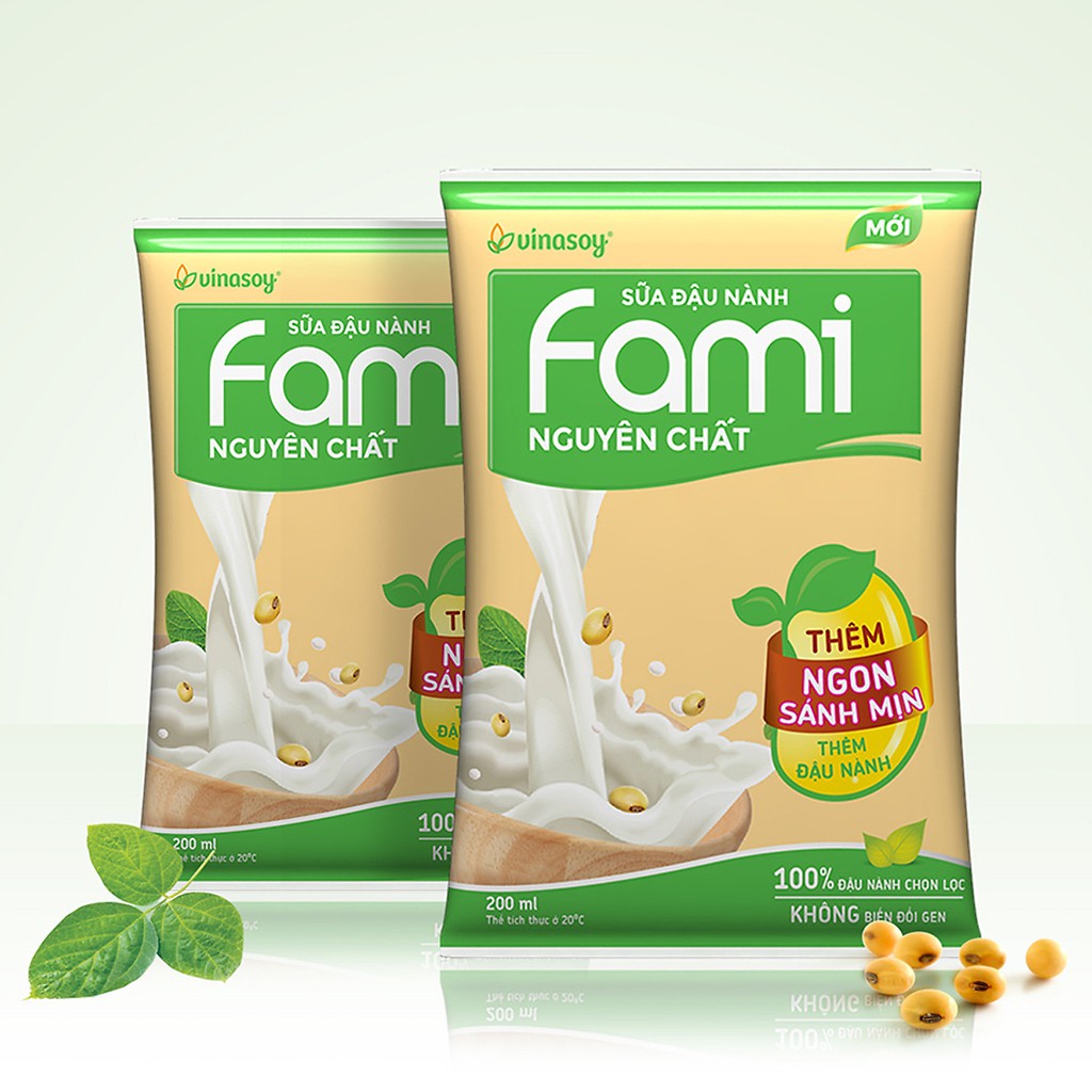 Combo 5 túi sữa đậu nành Fami 200ml date 1/2022