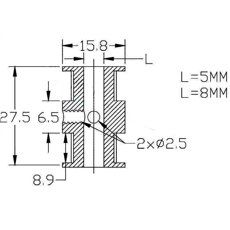 Bánh Răng Đôi Motor Pulley GT2