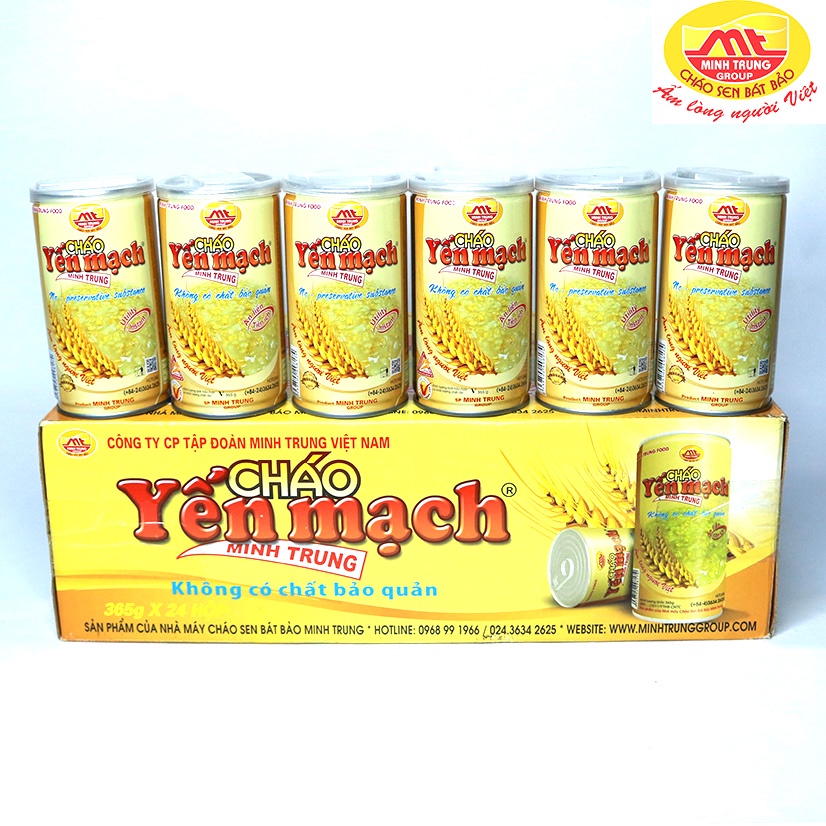 Cháo ăn liền yến mạch Minh Trung 1 thùng 24 lon - CHAOYENMACH 24