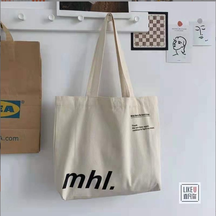 Túi tote túi vải nữ đeo vai họa tiết chữ phong cách Ulzzang đi học đị chơi giá rẻ