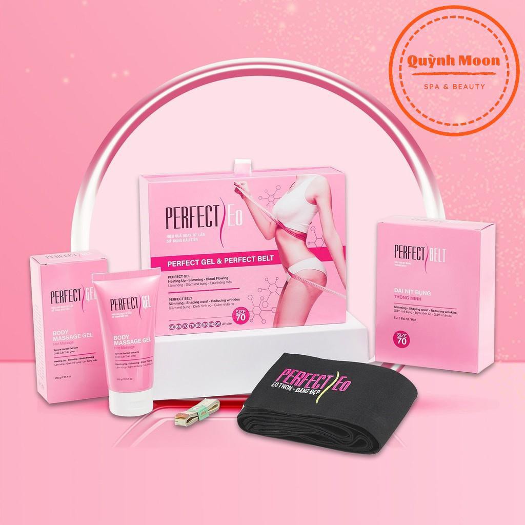 Đai nịt bụng giảm mỡ sau sinh perfect eo giảm mỡ nhanh chóng an toàn hiệu quả gồm đai,gel tan mỡ và thước dây