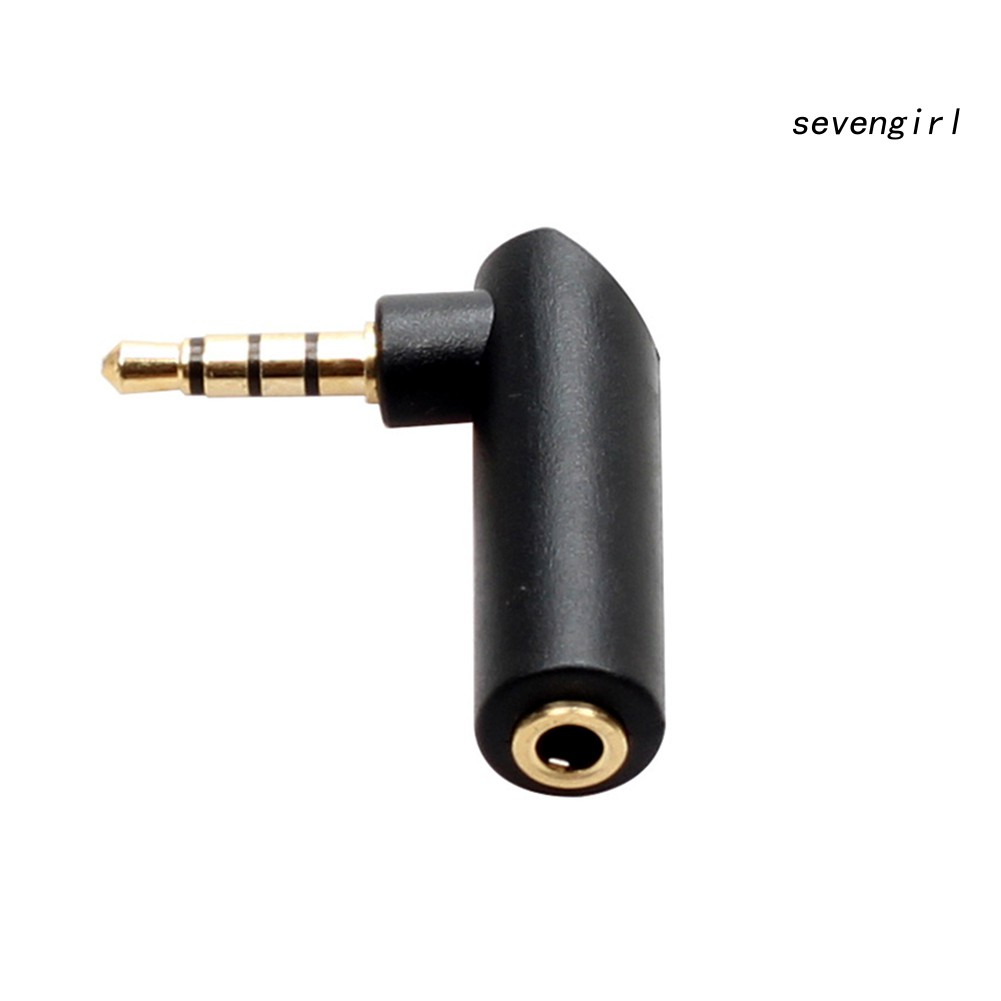 Đầu Nối Dài Tai Nghe Chuyển Đổi Âm Thanh 4 Cực 3.5mm 90 Độ
