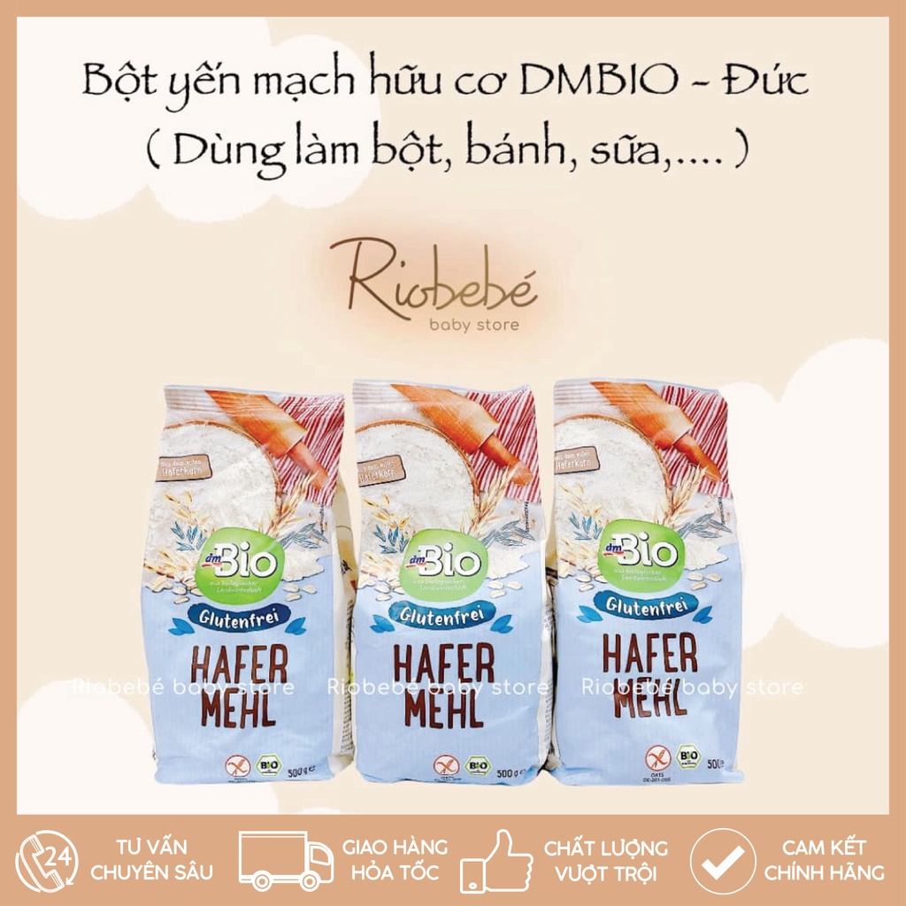 Bột yến mạch hữu cơ DMBIO nguyên liệu chế biến các món ăn dặm cho bé