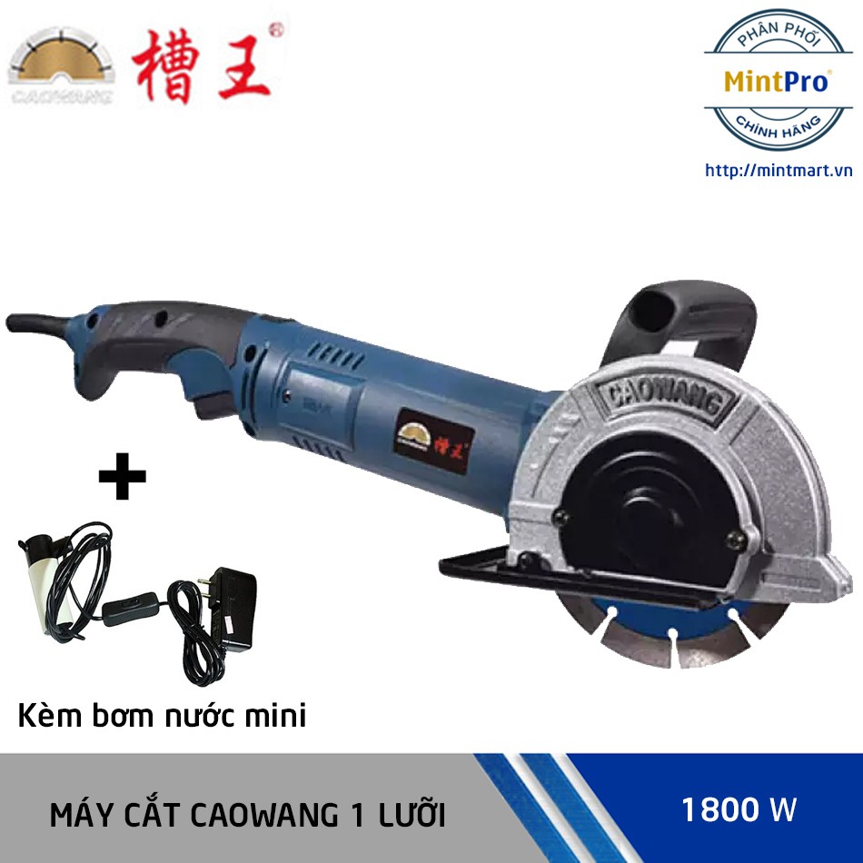 Máy cắt rãnh tường 1 lưỡi Caowang CW1332 - Công suất 1800W - Độ sâu cắt 40mm - Tặng kèm bơm nước mini