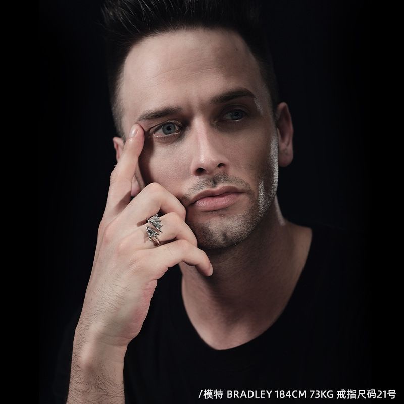 Sterling Silver Rings Small Flying Dragon Rings Classical Style Men's Live Rings Open Gift Rings