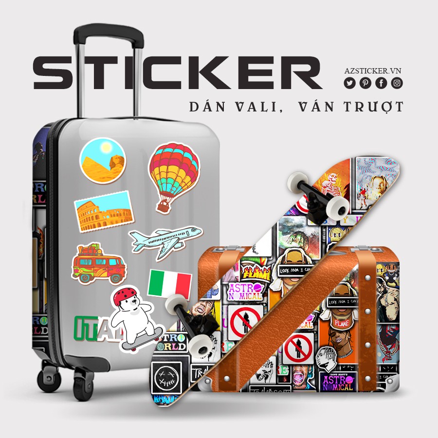 [Set 100+] Sticker Rapper Travis Scott Mã STK150-100 | Sticker Dán Đàn Ghita Cắt Sẵn Từng Hình Kích Thước 6-10 Cm