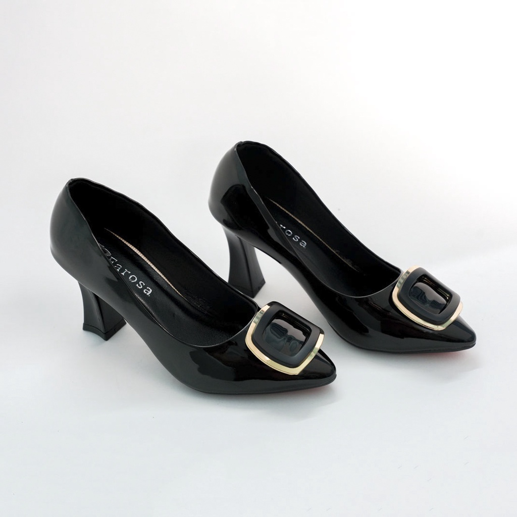 Giày cao gót mũi nhọn thiết kế da mềm mại gót 7cm đính nơ vuông thanh lịch mã K14