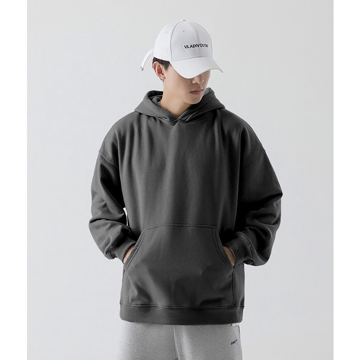 Áo Hoodie Nỉ bông TRƠN màu Xám/Xám xanh UNISEX/Nam nữ unisex/ HOODIE TRƠN