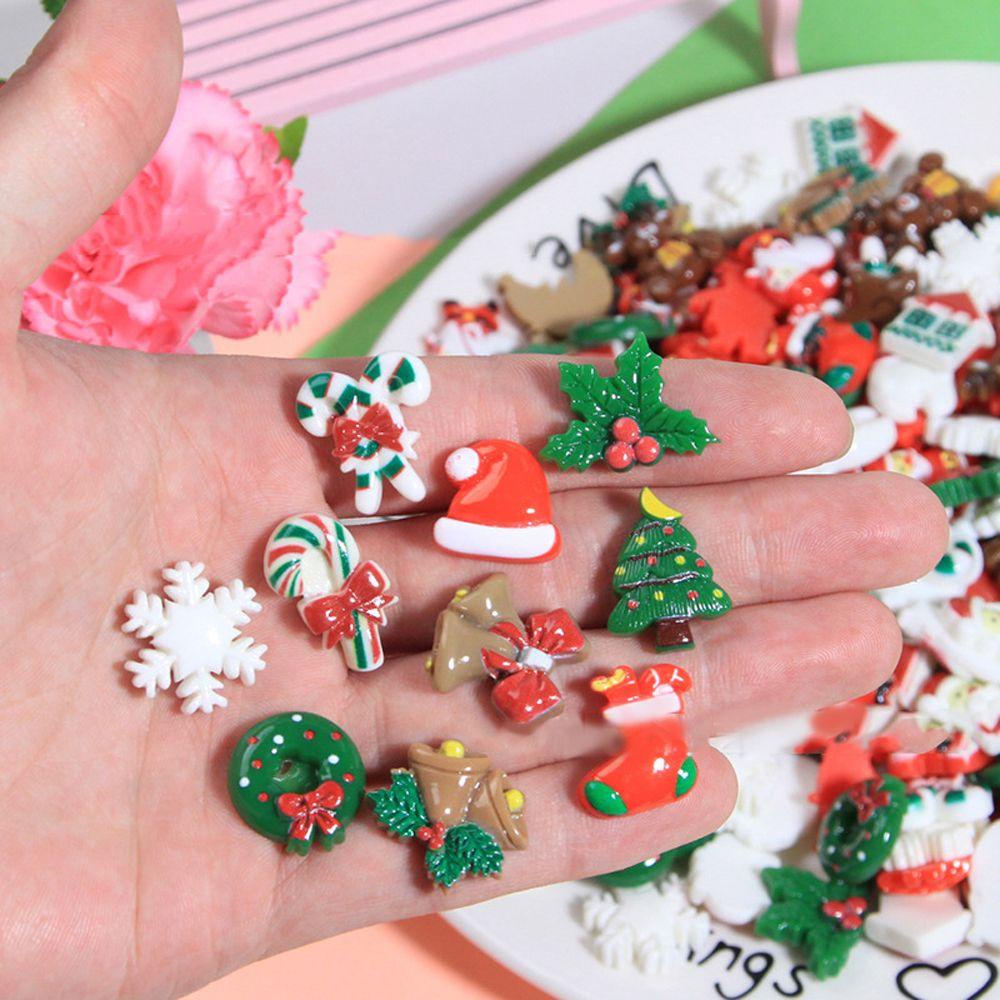 Bộ 20 Phụ Kiện Trang Trí Móng Tay Hình Ông Già Noel 3D DIY