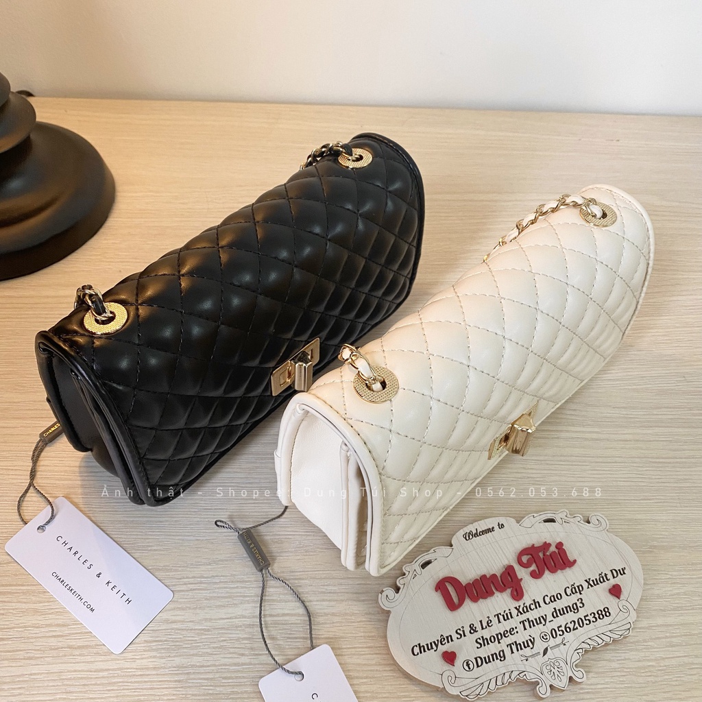 Túi Đeo Chéo Nữ Trần Ô Căng Mướt Khoá Xoay Siêu Xinh