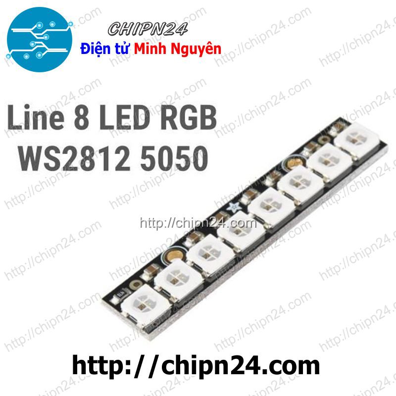 [1 CÁI] (F121.2) Mạch Led RGB Neopixel WS2812 5050 (8 LED THẲNG)