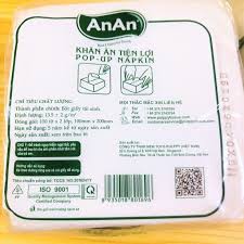 KHĂN GIẤY ĂN TIỆN LỢI AN AN 100 TỜ 10CM*20CM