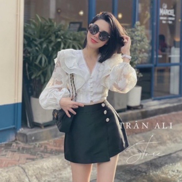 Set đồ nữ quần giả váy đi chơi sang chảnh lưng cao hẹn hò dạo phố