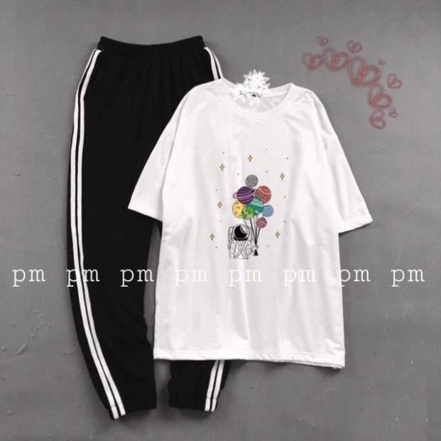 HÀNG XỊN - CHẤT BAO ĐẸP CHUYÊN SỈ Sét áo người hành tinh cầm bóng+quần bo gấu đen MT - KÈM VIDEO ẢNH THẬT