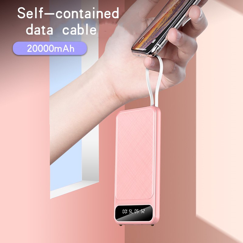 Sạc dự phòng mini YM228 20000mAh màu sắc tươi tắn dễ thương đèn led hiển thị % Pin tương thích điện thoại Android/IOS