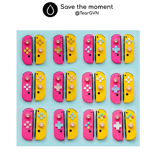 Bộ bọc nút và D-Pad nhiều màu (Akitomo) cho Joy-con Nintendo Switch
