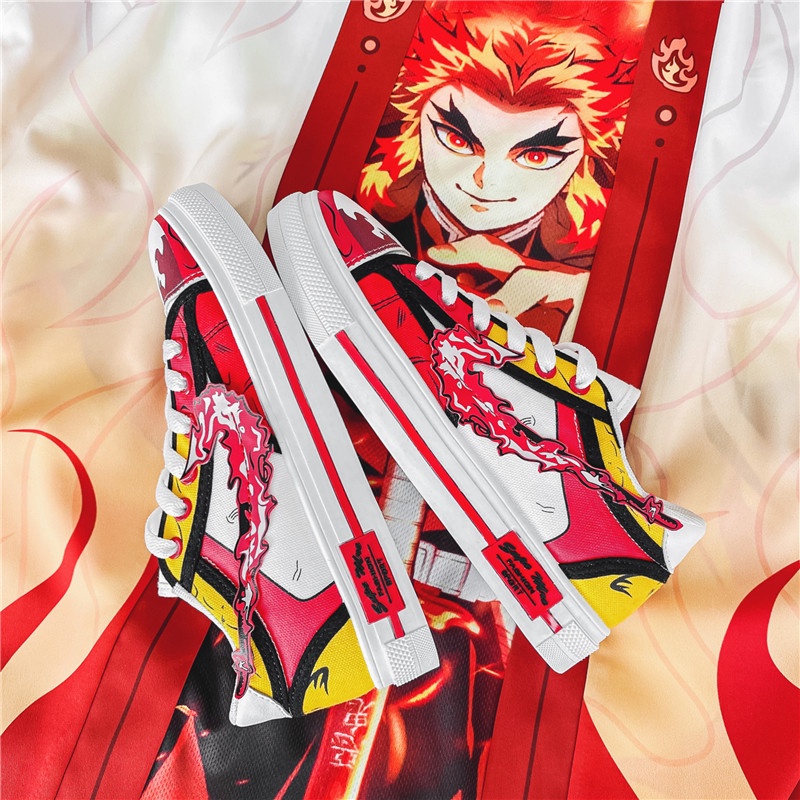 Giày Thể Thao Canvas Cổ Thấp In Họa Tiết Anime Demon Slayer-Yanzhu Thời Trang Cho Học Sinh size 35