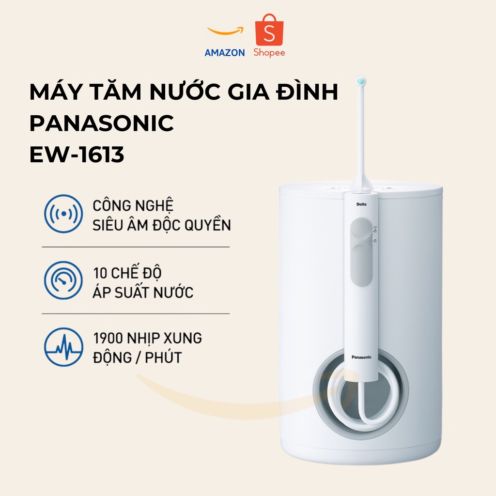 Máy Tăm Nước Panasonic Gia Đình Công Nghệ Siêu Âm EW1613 (thiết kế nâng cấp mới) - Hàng Chính Hãng Bảo Hành 12 Tháng