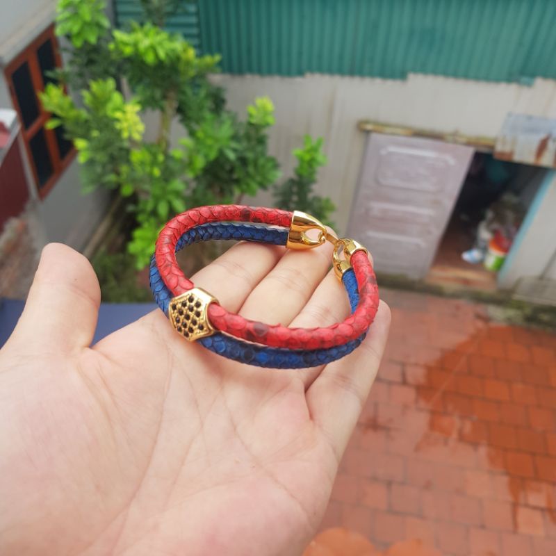 Vòng tay phong thủy da cá đuối, da trăn cao cấp
