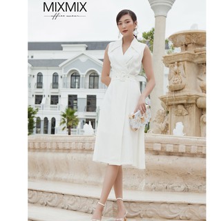 Đầm sát nách, cổ vest Meliora- MIXMIX - Hàng thiết kế - hình thật shop chụp
