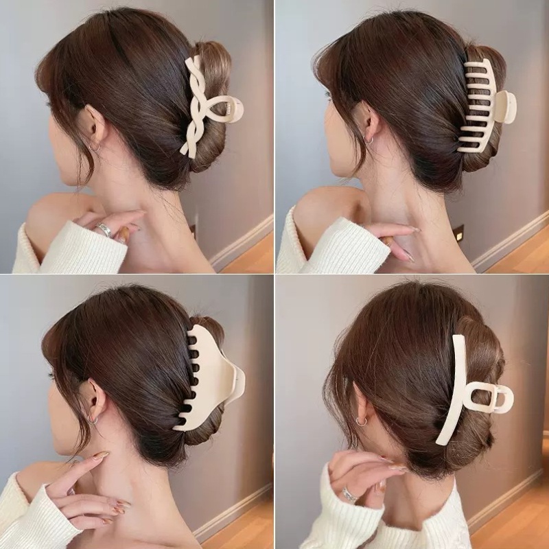 Kẹp Tóc Màu Khaki Phong Cách Vintage Thời Trang Cho Nữ