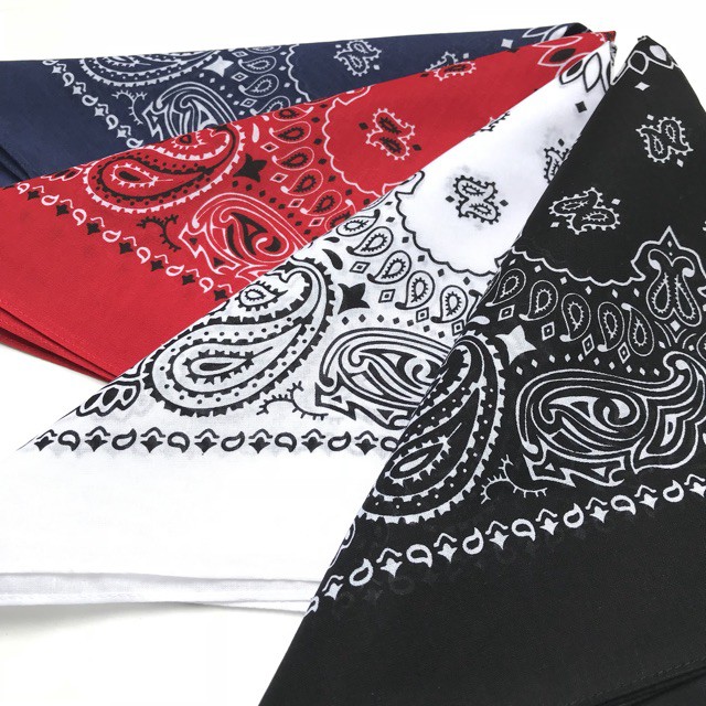 Khăn Turban Hiphop vuông nhiều màu 55x55cm; Khăn Bandana cotton 2 mặt phong cách Streetwear; K03 - MOZETO