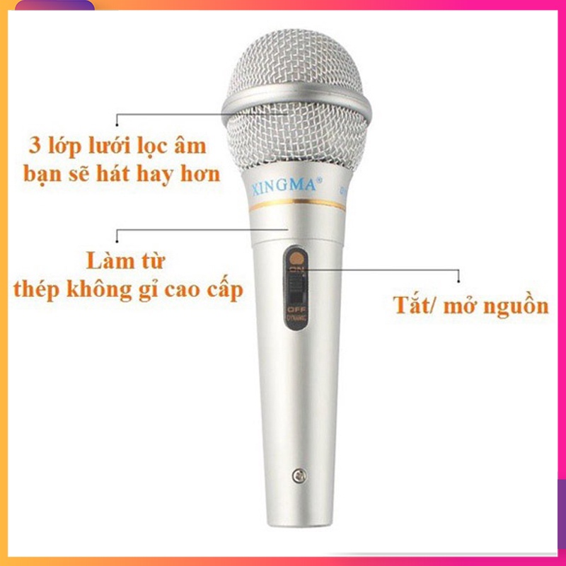 Mic Hát Karaoke XINGMA AK-319 thế hệ mới cho âm thanh sống động, Sử Dụng Cho Loa Kéo, Ampli, Tivi - Hát Cực Hay