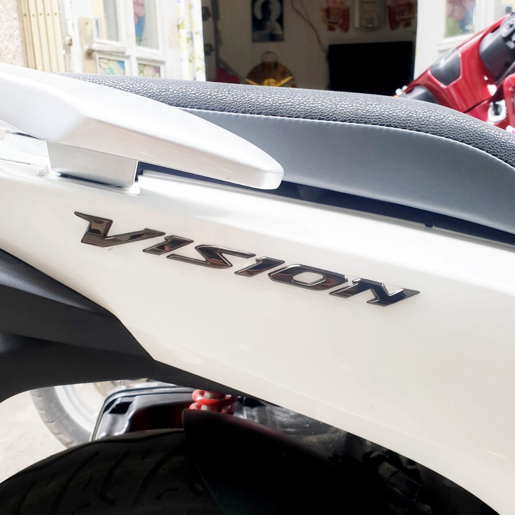 TEM VISION 2019 CHỮ NỔI 3D MÀU ĐEN KHÓI HÀNG CAO CẤP SIÊU NÉT 1 CẶP