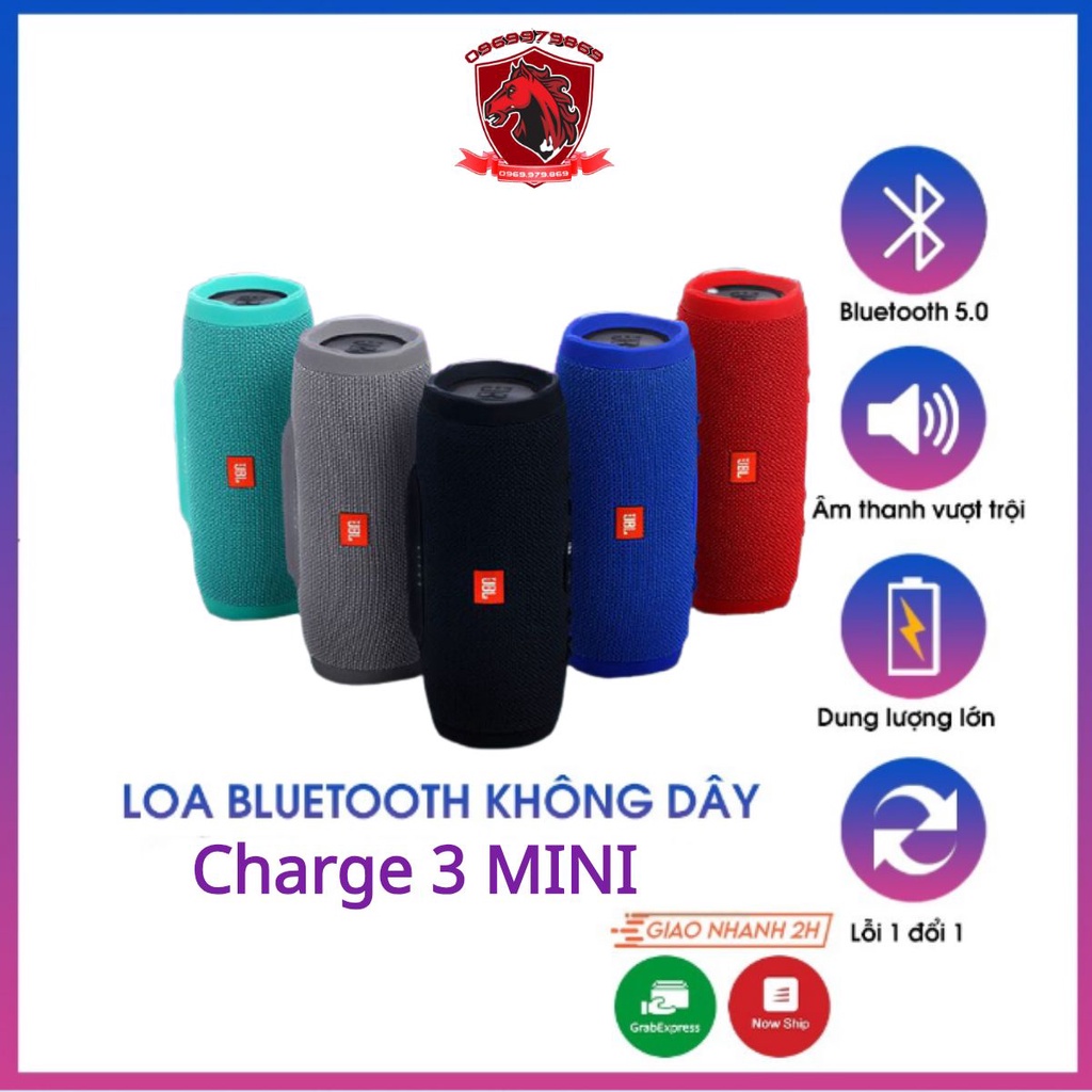 Loa bluetooth không dây Charge Mini 3+ V5.0 Pin Khủng Âm Cực Hay BH 6T 1 đổi 1