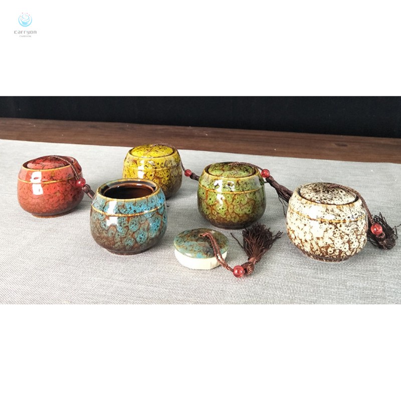 Bình Trà / Cà Phê / Kẹo / Trà Bằng Sứ Phong Cách Trung Hoa Độc Đáo Tiện Dụng Cho Gia Đình / Du Lịch