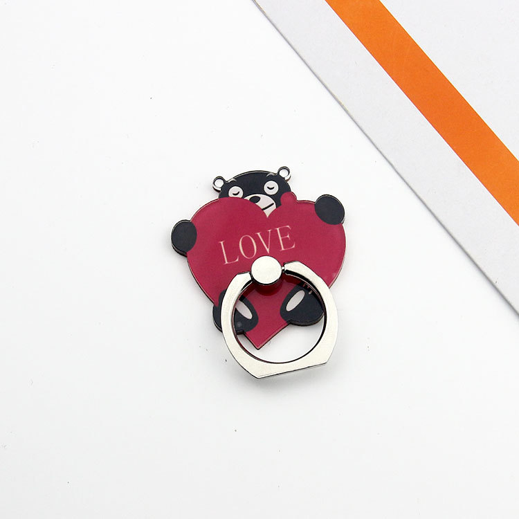 New Cute Japanese Cartoon Kumamon Black Bear Mobile Phone Ring Holder Desktop Mobile Phone Bracket Dây điện thoại di động | BigBuy360 - bigbuy360.vn