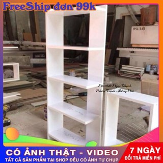 Kệ sách gỗ lắp ghép (màu trắng) cao 1m2 rộng 50cm