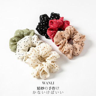 Dây buộc tóc vải scrunchies Họa tiết Mùa Xuân 2021