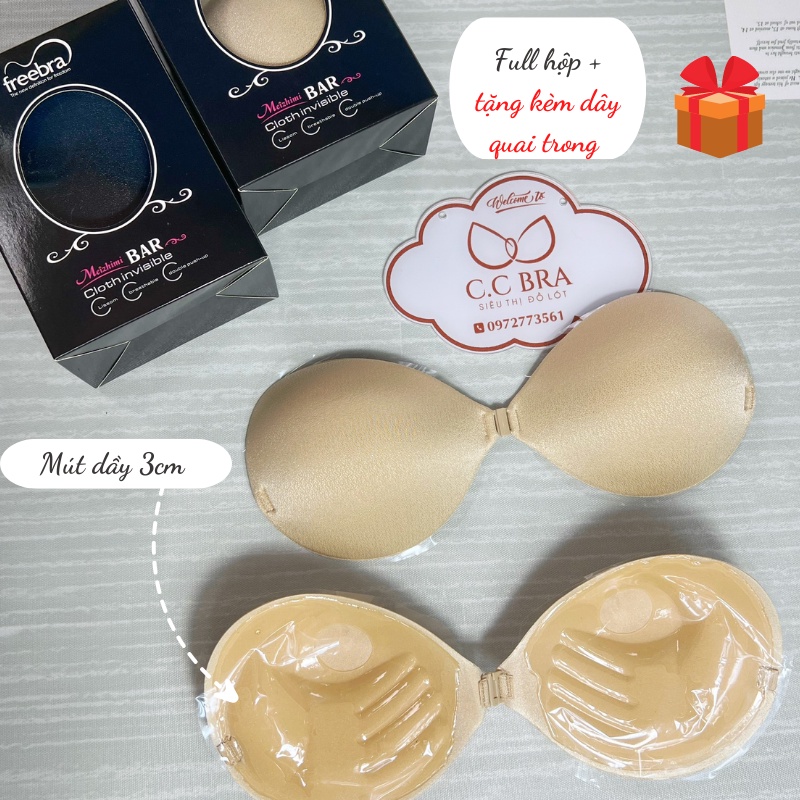 Bra dán nâng ngực cài trước có dây quai trong tặng kèm 320