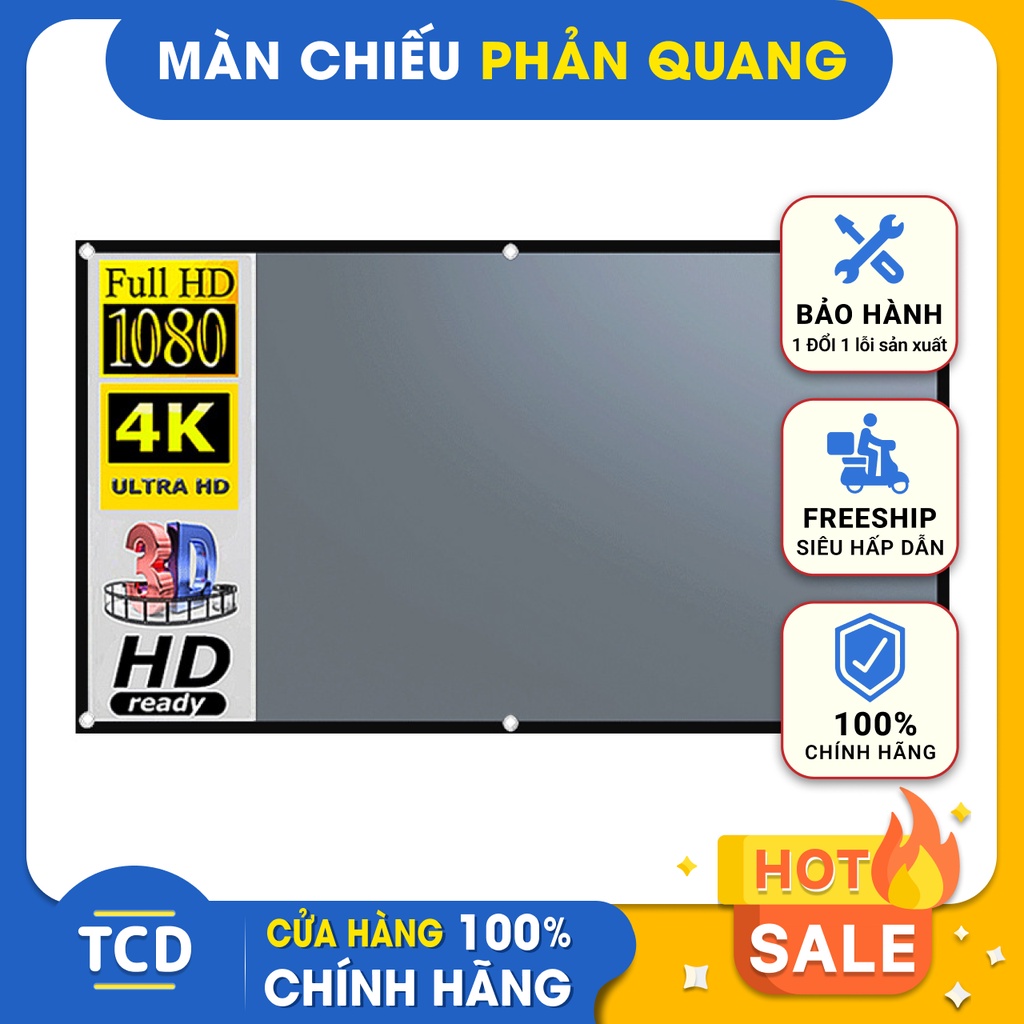 Màn chiếu phản quang dán tường, HD ngoài trời di động 84 inch - TDC Mart