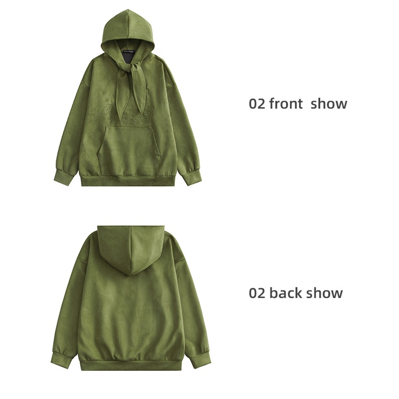 Áo Hoodie Màu Trơn Dáng Rộng Cột Dây In Hình Kangaroo Thời Trang Cho Nam