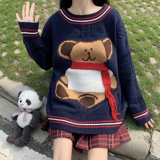 Áo len gấu dáng giấu quần