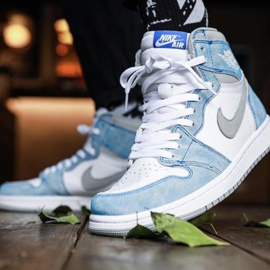 Giày Jordan 1 cao cổ hyper royal, Giày thể thao JD1 xanh nỉ cổ cao siêu hot 2021 Full Box Bill nam nữ đủ size